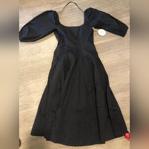 STAUD Elegant Black Long Sleeve Dress